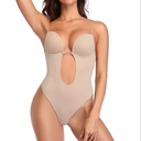Moldeadora Sensuel Moldeadora, con espalda descubierta, sujetador acolchado de realce, Body de espalda baja, color Beige
