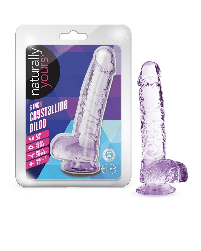 Blush Naturally Yours 6" Crystalline Dildo - Amethyst
