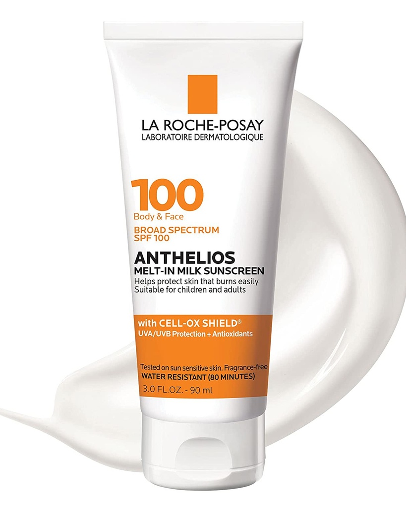 La Roche-Posay Anthelios Melt-in Milk Body &amp; Face Sunscreen protector solar de 100 SPF de 3 Fl oz