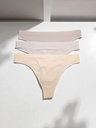 3 Pack panty tanga sin costura de nylon