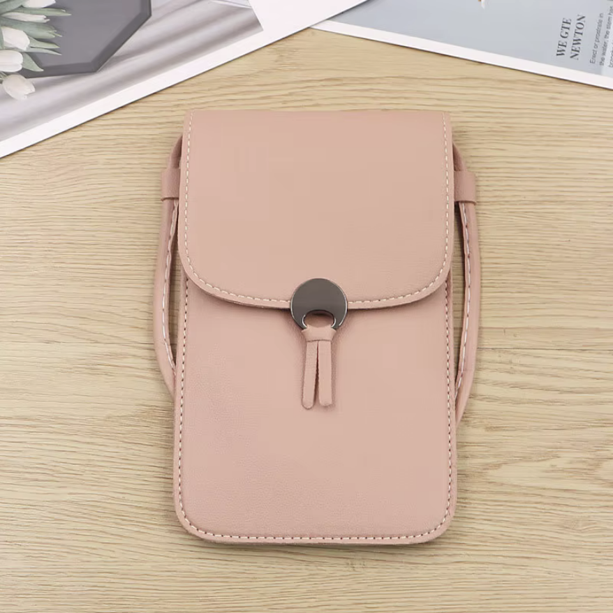 Bolso Retro Simple transparente para teléfono móvil con pantalla táctil, bolsos de mensajero con cadena de PU para mujer, Bolso pequeño con solapa, Mini bolso de hombro