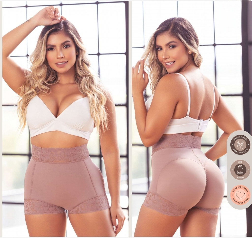 SCS315 Faja Colombiana short cintura alta, extra corto levanta gluteos