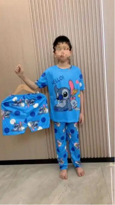 Pijama KIDS de dibujos animados de tres piezas