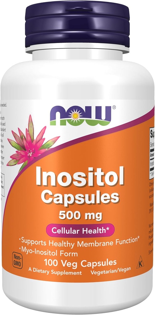 Now inositol capsules 500 mg cellular health, 100 capsulas