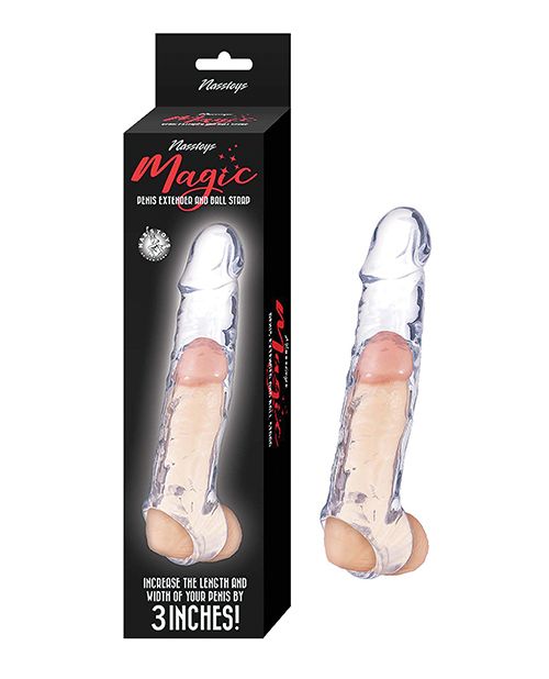 Magic 6.5&quot; Penis Extender &amp; Ball Strap - Clear