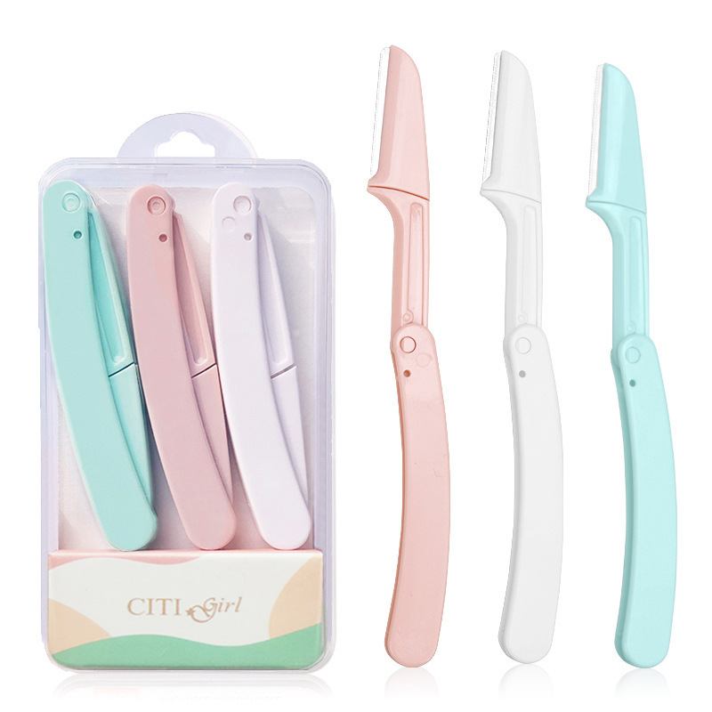 casual color sólido abs maquinilla afeitar cejas 1 pieza 1 juego