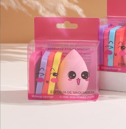 lindo color sólido poliuretano hidrófilo esponja de maquillaje 1 juego