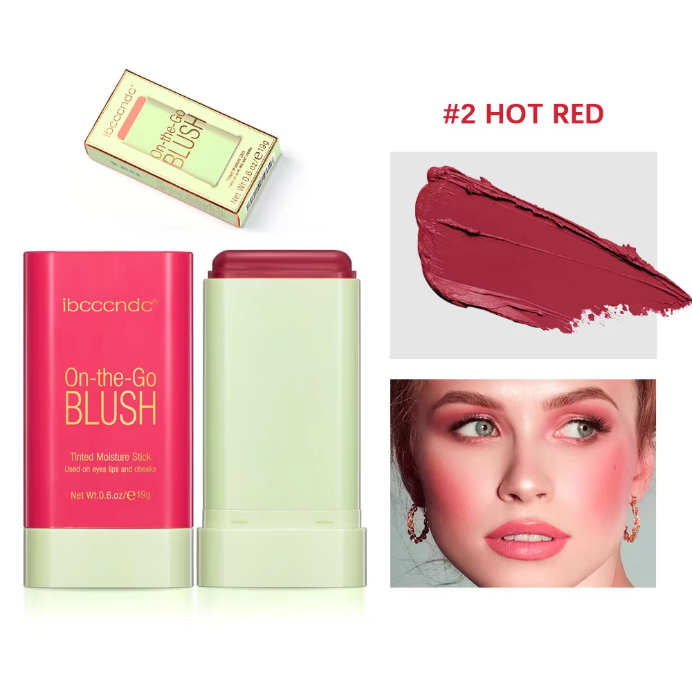 Rubor en crema resistente al agua 2 en 1 (HOT RED)