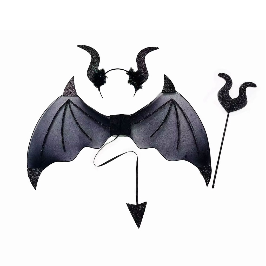 Conjunto de tres piezas de murcielago para halloween