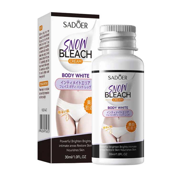 Crema Aclarante SADOER para iluminar áreas oscuras y con hiperpigmentación en el cuerpo