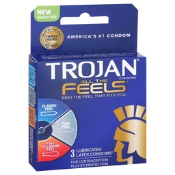 [022600300007] Trojan All the Feels Condoms - Pack of 3