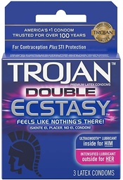 [022600019619] Trojan Double Ecstasy Condom - Box of 3