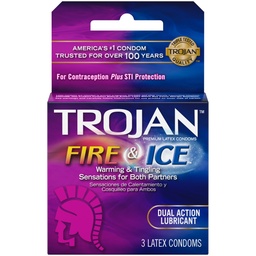[022600960034] Trojan Fire &amp; Ice Condoms - Box of 3