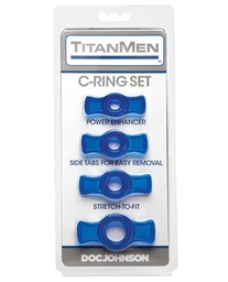 [782421016968] Titanmen Tools Cock Ring Set - Blue