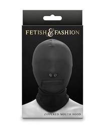 [657447108983] Fetish &amp; Fashion Zippered Mouth Hood - Black