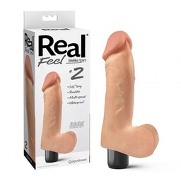 Real Feel No.2 Long 7.5" Vibe Waterproof - Mutli-speed Flesh
