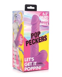 Pop Peckers 6.5" Dildo w/Balls - Purple