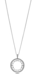 [3679020650] Colgante giratorio de plata con logo de PANDORA con circonita cúbica transparente y cadena