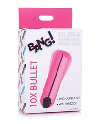 [848518042538] Bang! 10X Rechargeable Vibrating Metallic Bullet - Pink