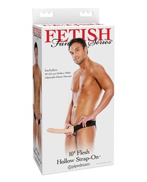 [603912286632] Fetish Fantasy Series 10&quot; Hollow Strap On - Flesh