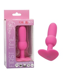 [716770108722] First Time Vibrating Beaded Anal Probe - Pink