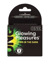 [726893110786] One Glowing Pleasures Condoms - Box of 3