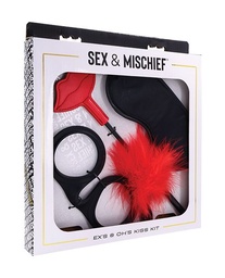 [646709099855] Sex &amp; Mischief Ex's &amp; Oh's Kiss Kit - Red/Black