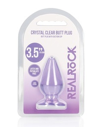[8714273522665] Shots RealRock Crystal Clear 3.5&quot; Anal Plug - Purple