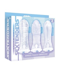 [847841025119] The 9's Vibrating Sextenders Sleeves - Pack of 3