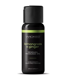 [713079909746] Wicked Sensual Care Lemongrass &amp; Ginger Massage Oil - 4 oz
