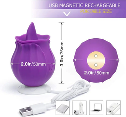[3867260400] Estimulador de vibrador rosa, en forma de lengua, 10 velocidades
