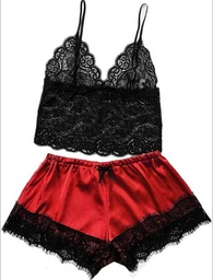 [3871020195] Conjunto de pijama para mujer de encaje