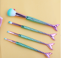 princesa  de nailon corrugado handgriff aus kunststoff pinceles de maquillaje juego de 4 piezas