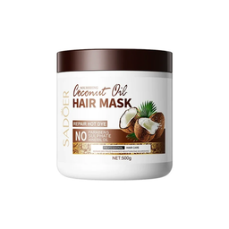 SADOER Mascarilla para el cabello de coco natural y acondicionador nutritivo y alisador de gran capacidad que mejora el encrespamiento y los nudos