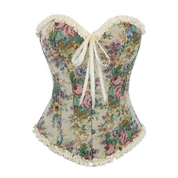 Corset color floreado moldeador de cintura para halloween