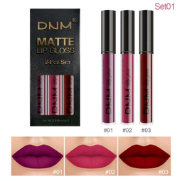Juego de 3 brillos labiales mate (#01)