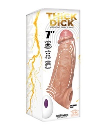 Skinsations Thick Dick Vibrating Sleeve w/Remote Control Multi-Function - Vanilla