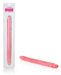 [716770037947] 17&quot; Slim Jim Duo Veined Super Slim Dong - Translucence Gel Pink